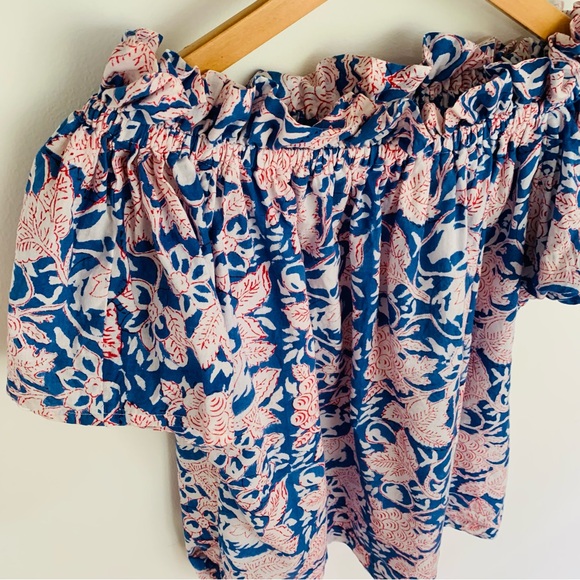 HOLLY SHAE DESIGN Kate Blouse in blue & red floral - Picture 3 of 6